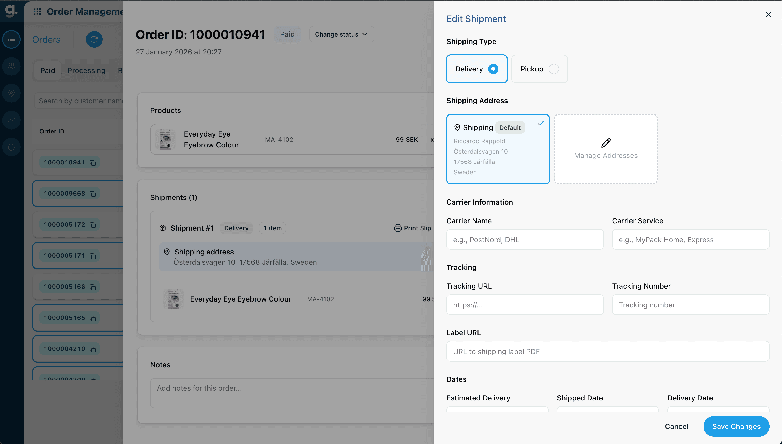 Order Management